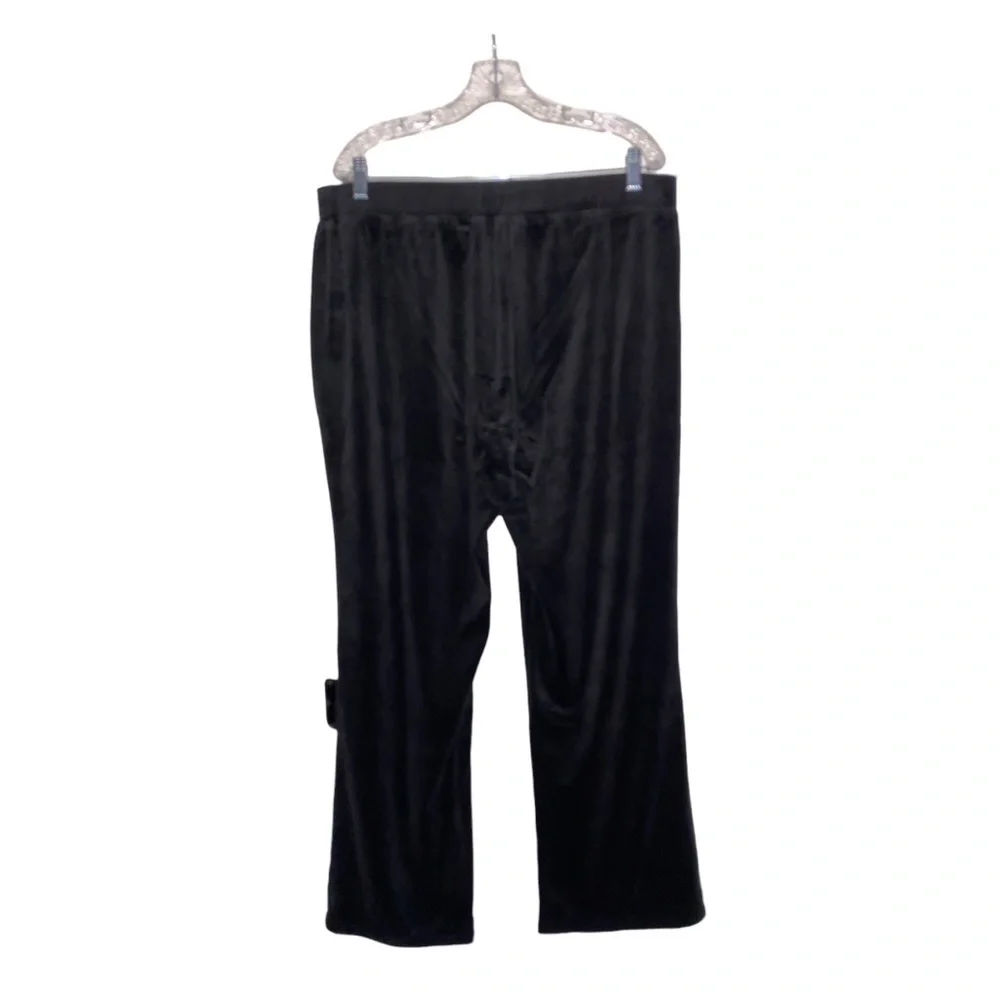 Juicy Couture Soft Velour Track Suit Pant Wide Leg Bottoms Women 1x NEW Black‎